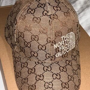 Brown Monogram Baseball Cap with White Logo